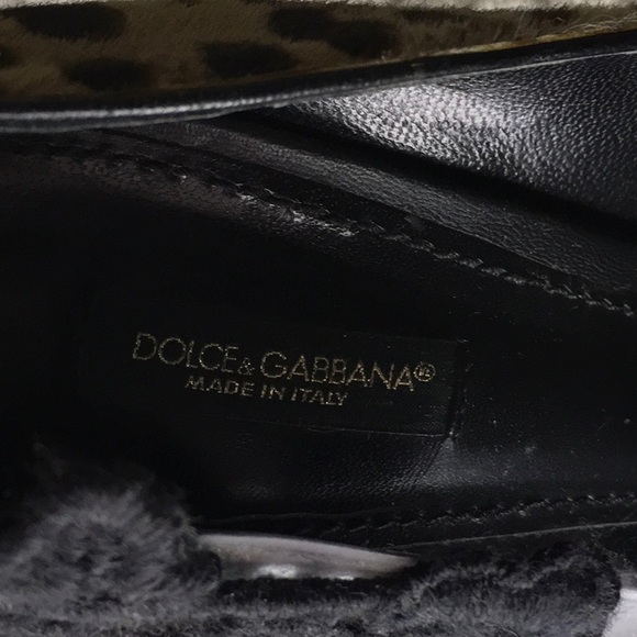 Dolce&Gabbana Pony Hair Leopard Print Heels with Flower Embellishments (EU 39.5) - Picture 5 of 7